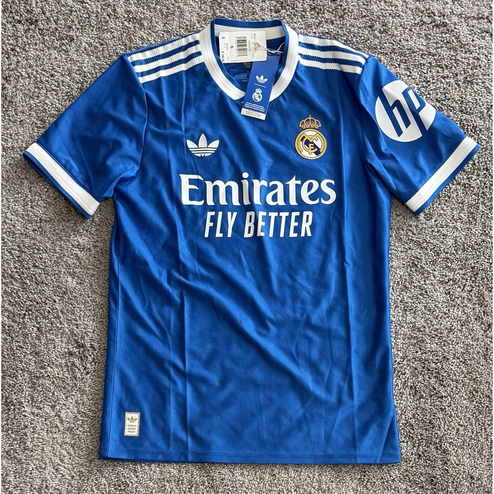 Adidas Real Madrid 25/26 Third Jersey Authentic JV5839 Blue White Mens Size S